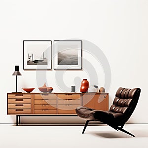 Luxurious Buffet Setting With Bouroullec Leather Lounge Chair photo