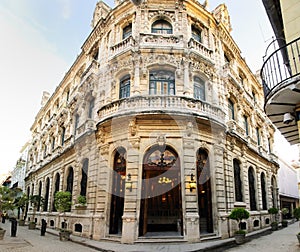 Luxurious building facade in Old havana, cuba