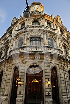 Luxurious building facade in Old havana, cuba