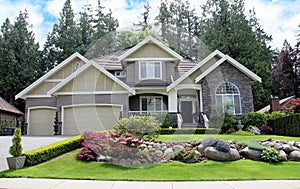 Luxurious Canadian mansion with a large professionally landscaped front yard