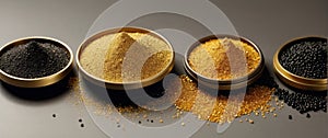 Luxurious caviar with gold. The most expensive caviar in the world.