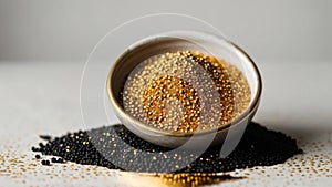 Luxurious caviar with gold. The most expensive caviar in the world.