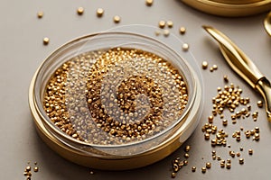 Luxurious caviar with gold. The most expensive caviar in the world.