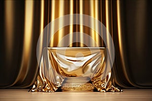 Luxurious ceased for awarding with golden cloth. Generative ai photo