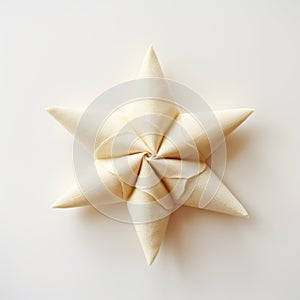 Luxurious Christmas Star Paper Napkin In The Style Of Johnson Tsang And Maruyama Kyo