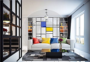 Luxurious Contemporary Living Room Design - generative ai