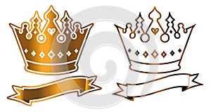 Luxurious crown logo vector template