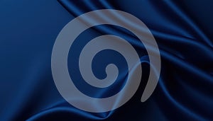 Luxurious Dark Blue Silk Fabric Texture Background