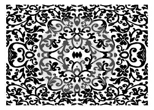 Luxurious decor floral pattern, Wrought iron modules, usable as fences, railings, window grilles isolated on white background photo