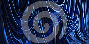 Luxurious Deep Blue Drape Fabric Texture Rich Background