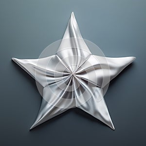 Luxurious Drapery: A Stunning White Star On Gray Background