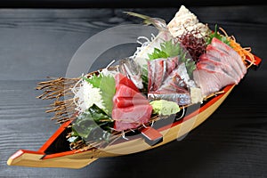 Luxurious fresh sashimi combo boat