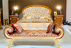 Luxurious furniture in a bedroom