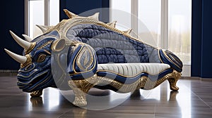 Luxurious Futuristic Classical Style Triceratops Head Sofa