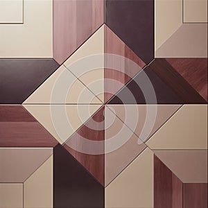 Luxurious Geometric Tiles In Pink, Brown, And White