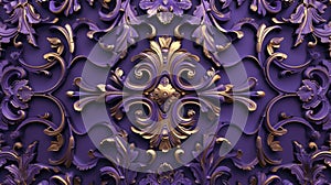 Luxurious Gold and Purple Baroque Ornamentation