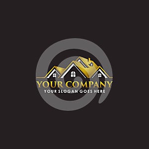 Luxurious Gold Real estate Logo company ilustration