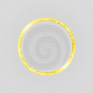 Luxurious gold ring. Vector light circles and spark light effect.