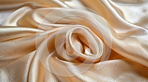Luxurious gold silk fabric with intricate delicate patterns as a beautiful background display