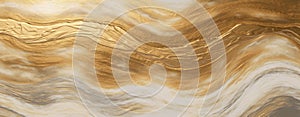 Luxurious Gold and White Fluid Abstract Art Painting GenerativeAI