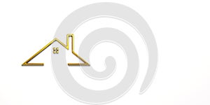 Luxurious golden house roof logo for elite real estate