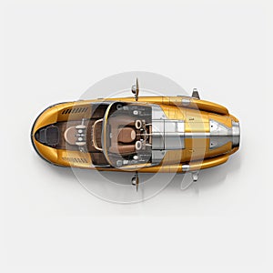 Luxurious Golden Matte Finish Sports Car - Top-down View