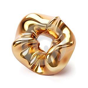 A luxurious golden Mobius strip, an infinite loop