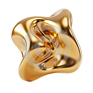 A luxurious golden Mobius strip, an infinite loop