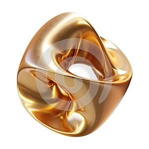 A luxurious golden Mobius strip, an infinite loop