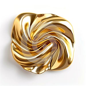 A luxurious golden Mobius strip, an infinite loop