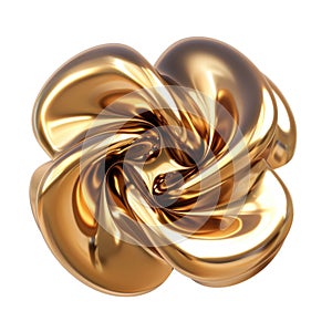 A luxurious golden Mobius strip, an infinite loop