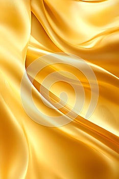 Luxurious golden silk fabric draped background