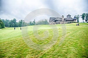 Luxurious golf course a cloudy day