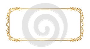 Elegant golden ornamental rectangular frame design