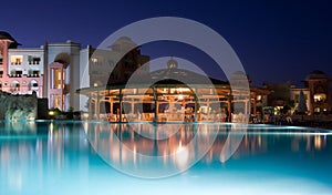 Luxurious hotel night illumination