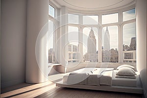 Luxurious Hotel Room, Bedroom Interior, Generative AI Illustration