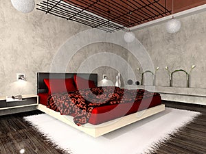 Luxurious interior of bedroom