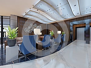 Luxurious interior design lounge area of the five stars luxury hotel. Interior design