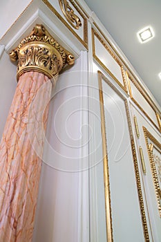 Luxurious interior with pillar