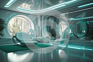 Luxurious Interiors: Sage Green & Turquoise with Shiny Walls & Award-Winning Bionic Desig