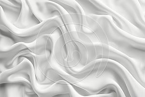 Luxurious ivory silk satin drapery with wavy folds creating abstract monochrome luxury background