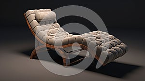 Luxurious Leather Chaise Lounge Chair With Masterful Shading