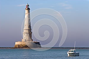 Luxurious lighthouse and boat