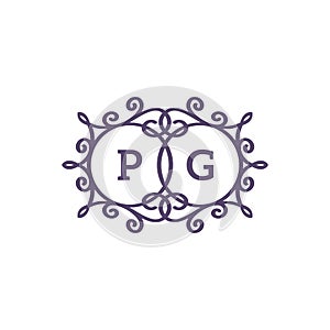 Luxurious logo letter PG Elegant logo design