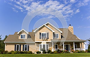 Luxurious mansion, blue sky