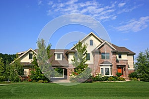 Luxurious mansion, blue sky