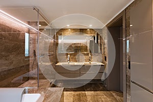 Luxurious marble bathroom with hydromassage