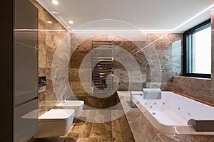 Luxurious marble bathroom with hydromassage