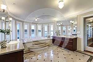 Luxurious master bath boasts jetted tub photo