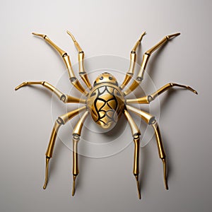 Luxurious Metallic Spider Wall Hanging In The Style Of Dan Witz